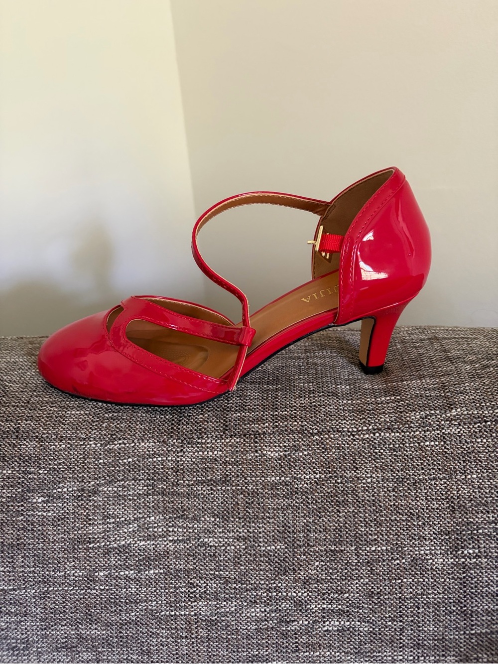 Red Patent Mary Jane Heels - Women's Dress Shoes - Picture 2 of 3